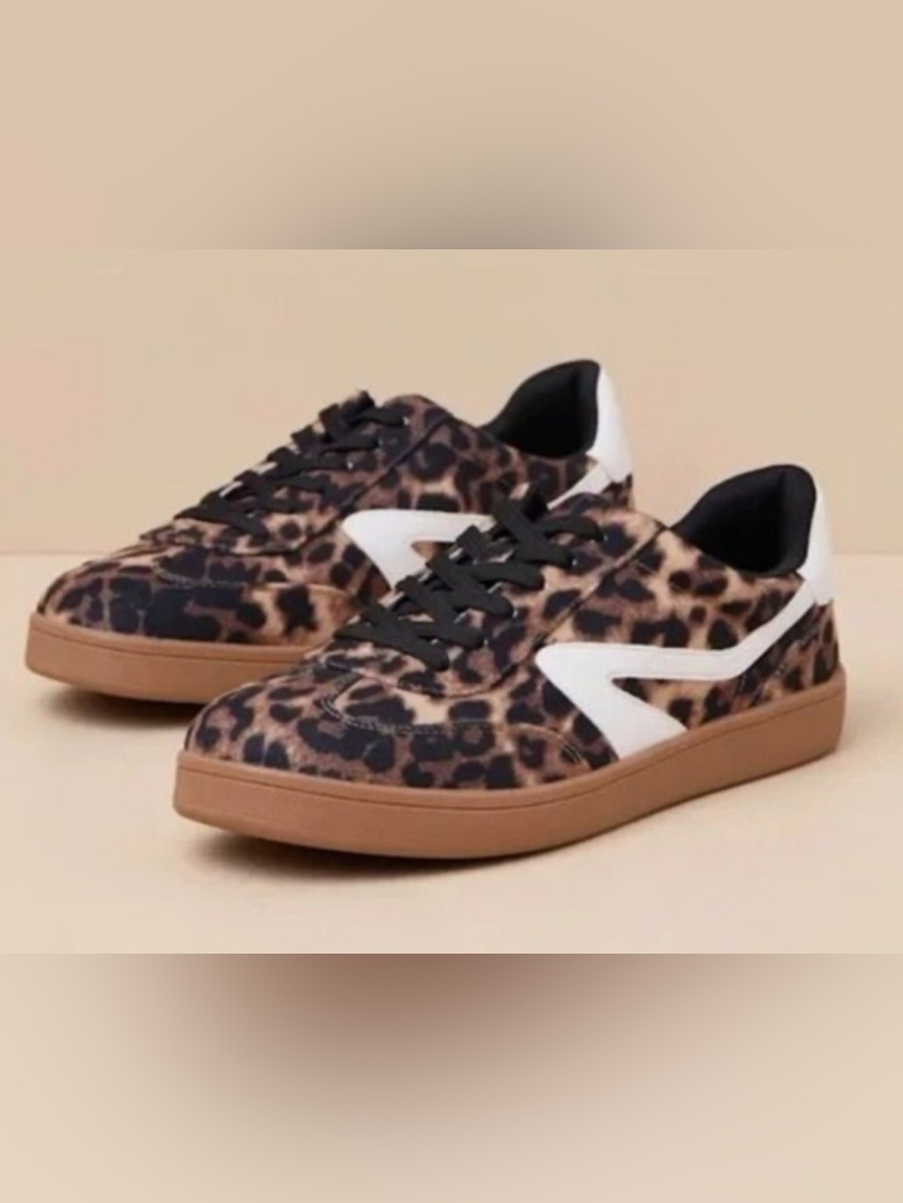 Dolce Vita Leopard Print Sneakers with Black and White Accents